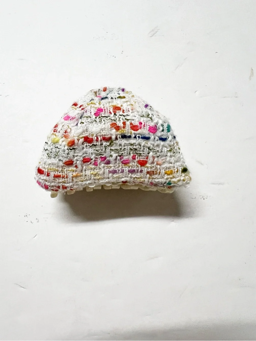 Lele Sadoughi Womens Taffy Rainbow Cream Tweed Simone Claw Hair Clip